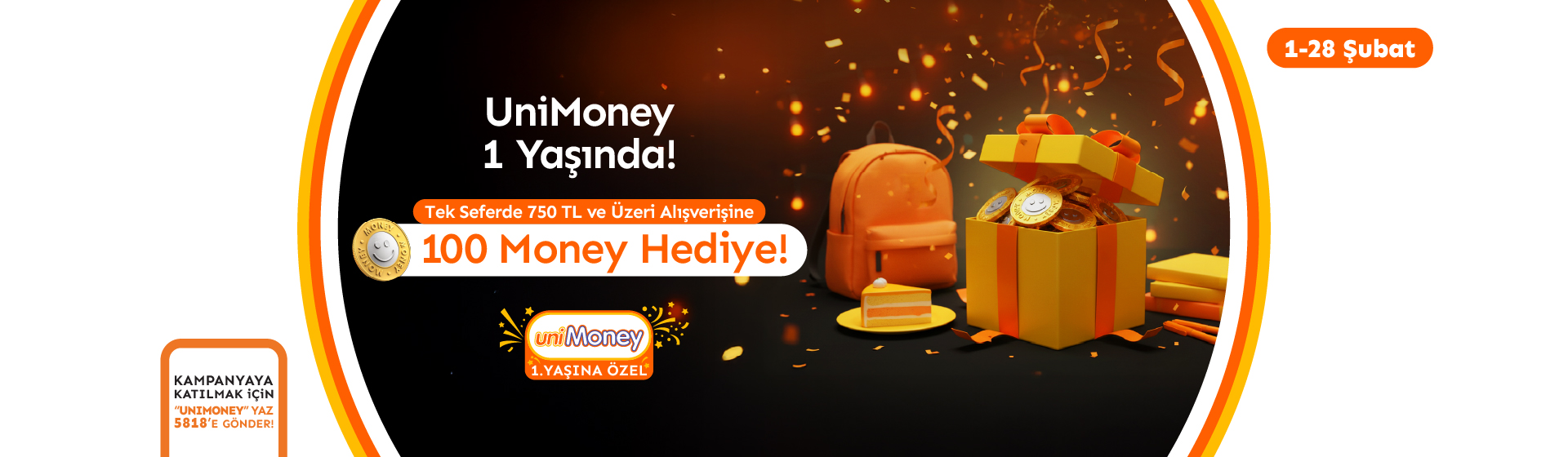 UniMoney’nin 1. Yaşına Özel 100 Money Hediye Kampanyası