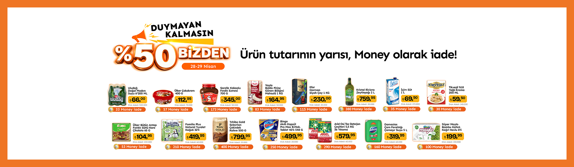 Seçili Ürünlerde %50 Money Hediye Kampanyası