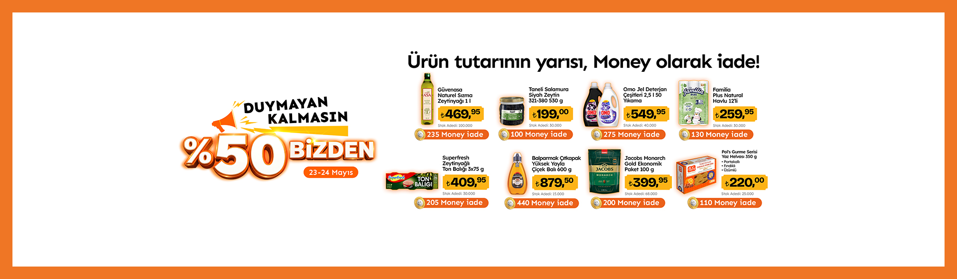 Seçili Ürünlerde %50 Money Hediye Kampanyası