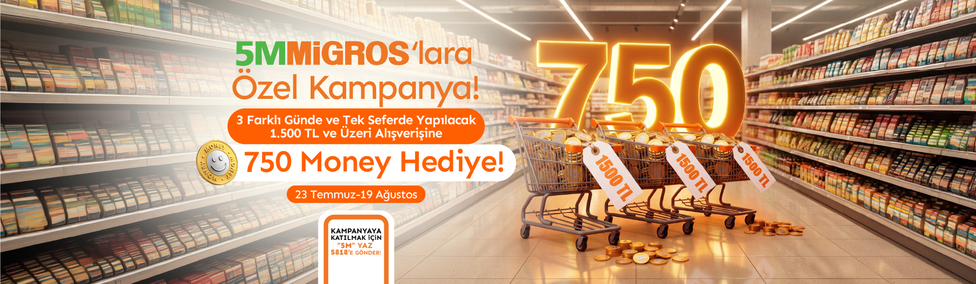 5M Migros Mağazalarına Özel Money Kampanyası