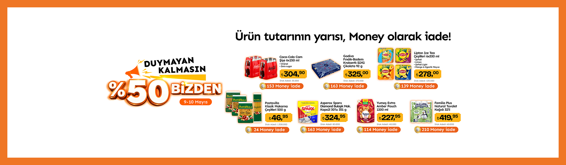 Seçili Ürünlerde %50 Money Hediye Kampanyası