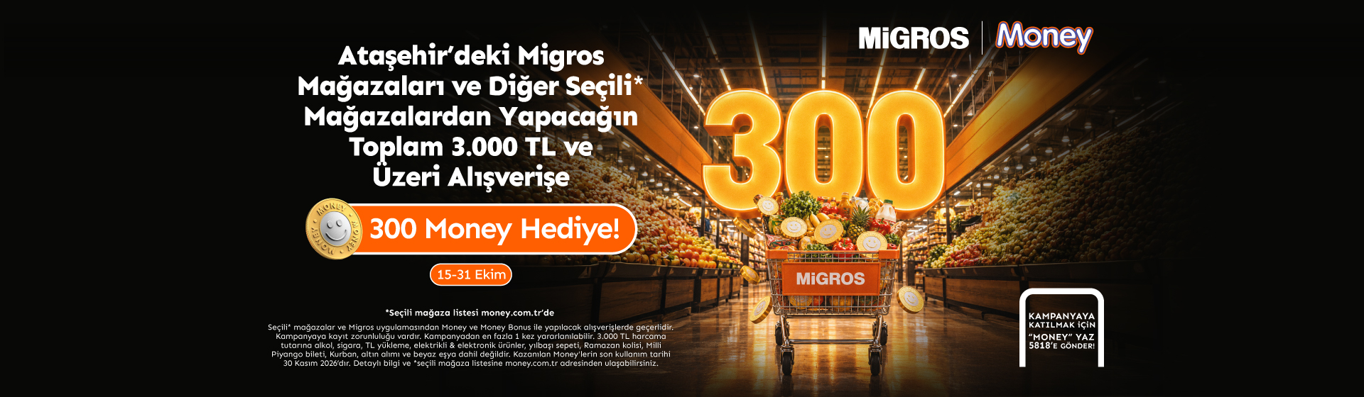 Ataşehir'deki Migros Mağazaları ve Diğer Seçili Mağazalara Özel Kampanya