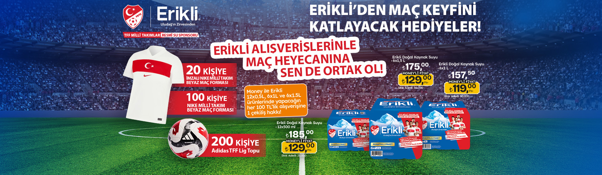 100 TL ve Katları Erikli Alışverişine 1 Çekiliş Hakkı