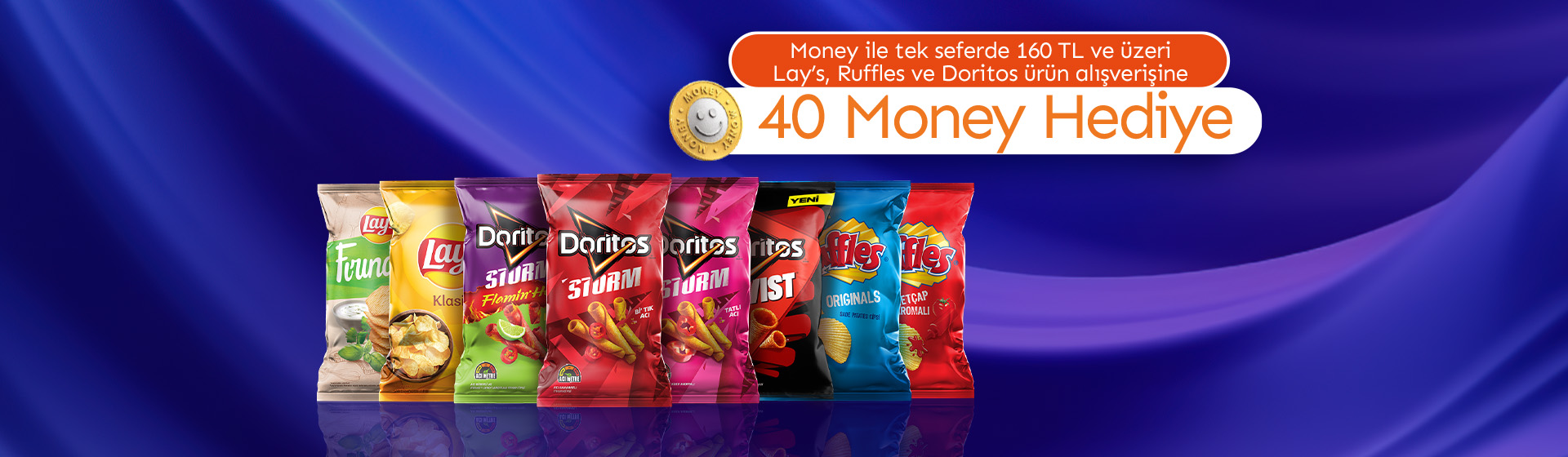 160 TL Lay’s, Ruffles ve Doritos Alışverişine 40 Money