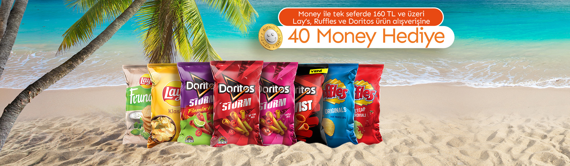 160 TL Lay’s, Ruffles ve Doritos Alışverişine 40 Money