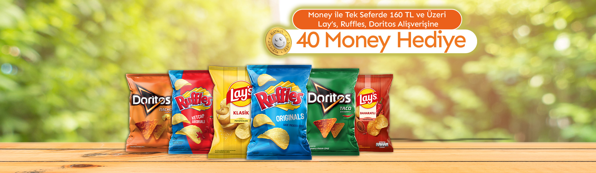 Money ile Tek Seferde 160 TL ve Üzeri Lay’s, Ruffles, Doritos Alışverişine 40 Money 