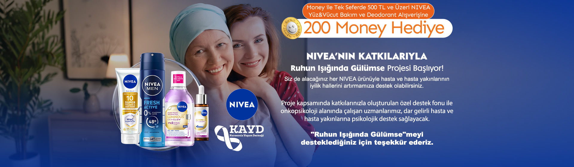 500 TL Nivea Cilt ve Vücut Bakım Alışverişine 200 Money