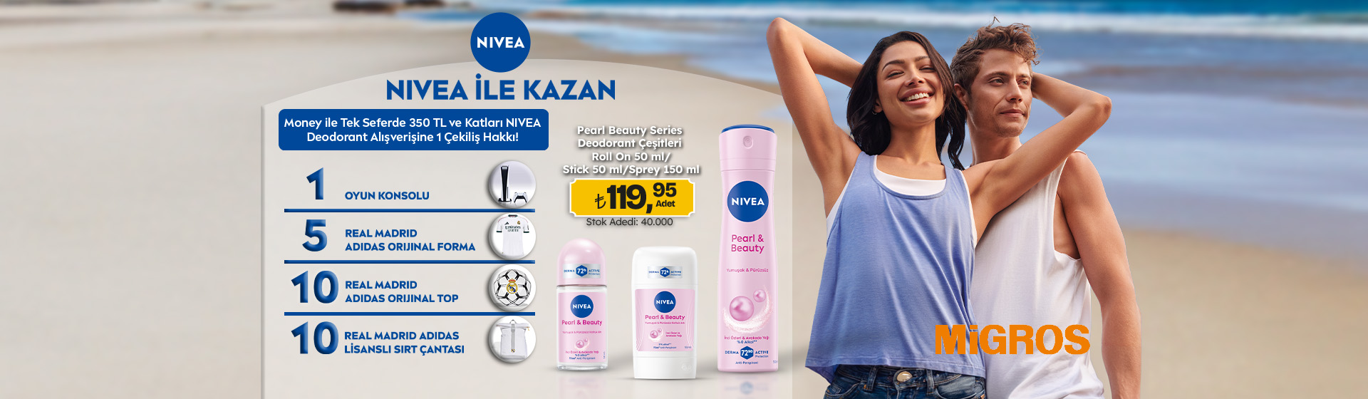 350 TL ve katları NIVEA Deodorant Alışverişine 1 Çekiliş Hakkı!