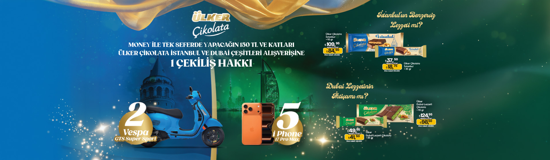 150 TL Ülker Dubai Alışverişine 1 Çekiliş Hakkı!